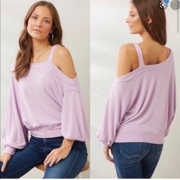 Free People Flaunt It Tee Lilac Magical XS NWT Oversized
